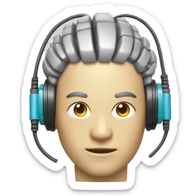 cerebro con cables sticker