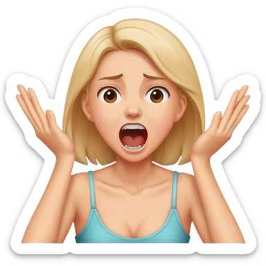 Girl grabbing neck while screaming  sticker