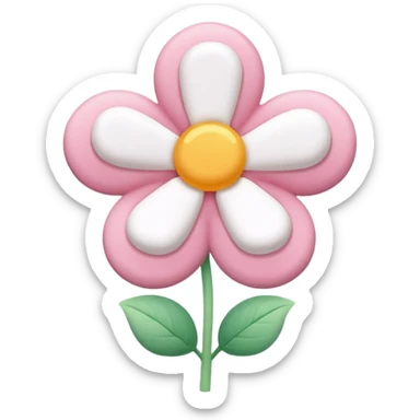 a close-up of a flower-shaped marshmallow, pillowy texture, gentle colors sticker