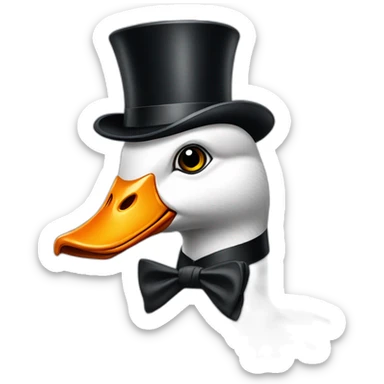 goose wearing a top hat and monocle sticker