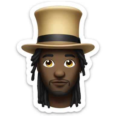 A wale with a cylinder hat on it sticker