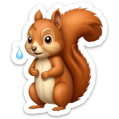 Squirrel with a fever sticker