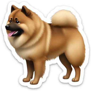 Eurasier Brown and light brown standing up his nose and face is dark brown spotted and dotted  sticker