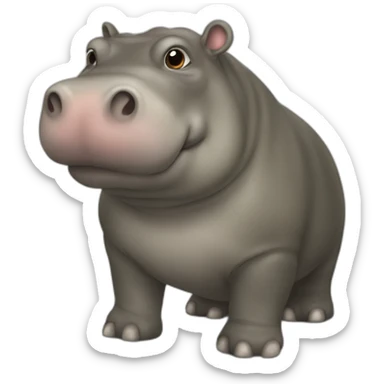 hippopotame en costard sticker