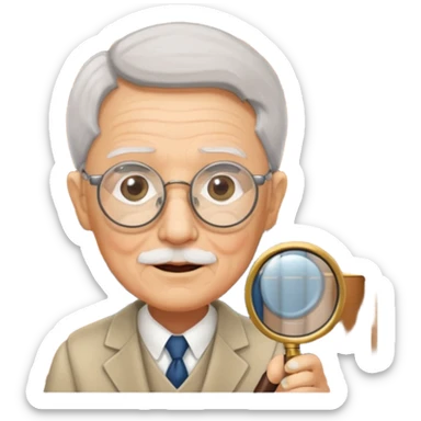 Elder + magnifier, Library Visitor. sticker