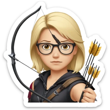 female Hawkeye  Clint Barton with glasses 
 sticker