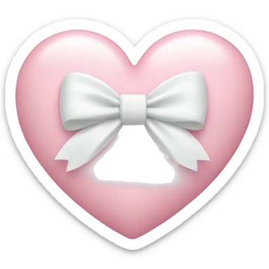 Pastel pink heart with white bow sticker