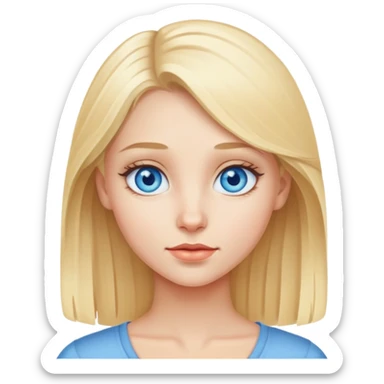 blond girl with blie eyes sticker
