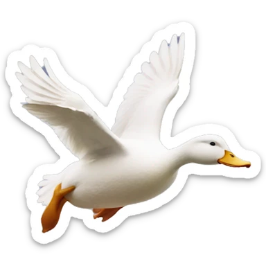Duck flying sticker