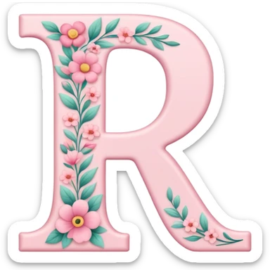 Pink romantic alphabet letter sticker