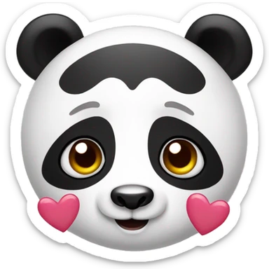 Panda with hearts in the eyes sticker