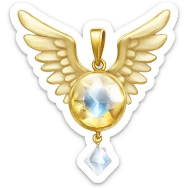Angelic Guidance Crystal amulet with gold sticker