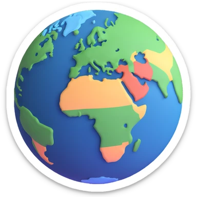 detailed 3D Earth planet sticker