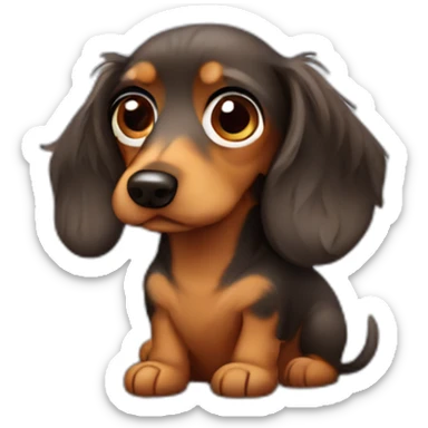 sad rough haired dachshund sticker