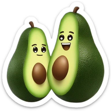 Fluffy stuffed avocados are having a dance battle. sticker