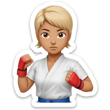 karate lady sticker