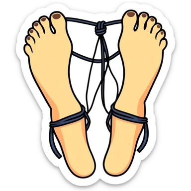 Feet tied up sticker