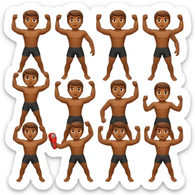 sanxingdui bronze man doing 12 differeng things sticker