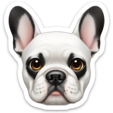 White and black French bulldog sticker