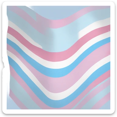 transgender pride flag with five horizontal stripes: light blue, pink, white, pink, and light blue sticker
