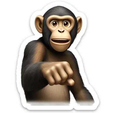 realistic Monkey pointing finger  sticker