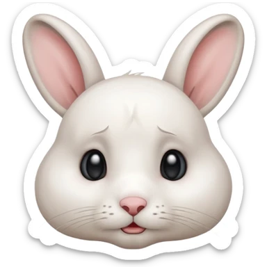 White rabbit sad crying tears emoji  sticker