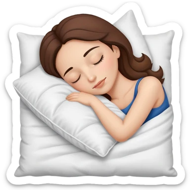 spanish female sleeping on pillow and comforter sticker