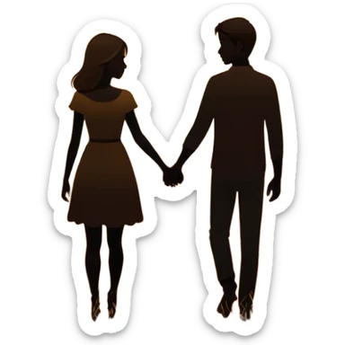Romantic couple silhouette for 'Boyfriend' song sticker