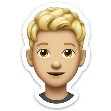 portrait of a Blond -haired boy with tattoos sticker