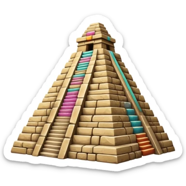Mayan pyramid with steps sticker