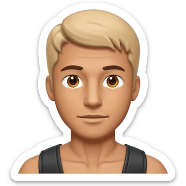 Create a highly polished, 3D game UI–style illustration of a   MAN HEAD sticker