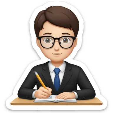 business student sitting taking classes sticker