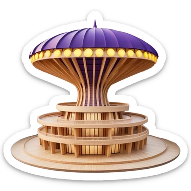 Cinematic Realistic Metropol Parasol Landmark Emoji, depicted with a modern wooden structure set against a vibrant cityscape rendered with detailed textures and dynamic, contemporary lighting. sticker