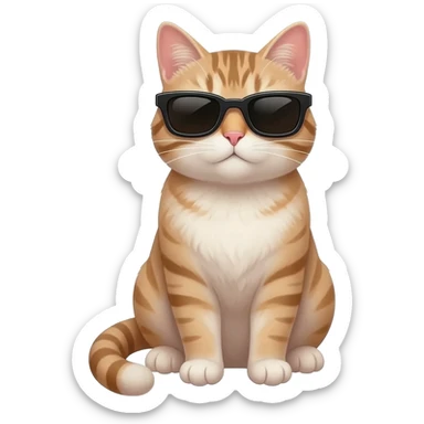 Cat with sunglasses sticker