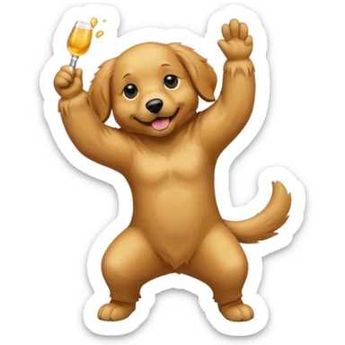 A dog dabbing sticker