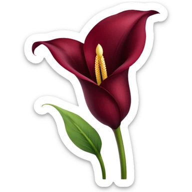 burgendy calla lily sticker
