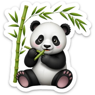 Panda eat bamboleo sticker