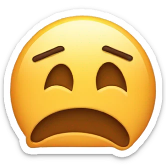 frowning emoji with sweat drop on side of face sticker