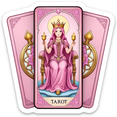 pink tarot card deck sticker
