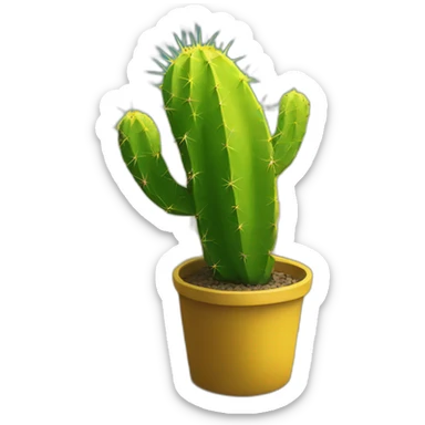 cactus wearing a yellow watch sticker