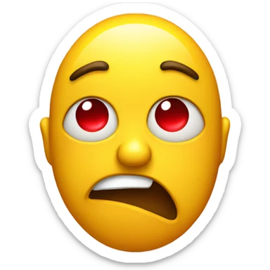 drunk yellow emoji with red sleepy eyes sticker