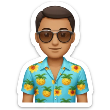 man with sunglasses and summer shirt sticker