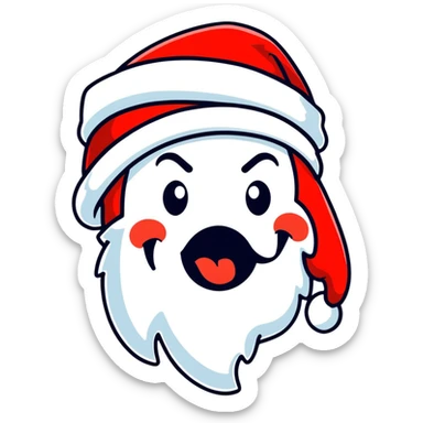 screaming face with a Santa hat sticker
