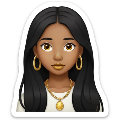 filipino girl with gold nose ring sticker