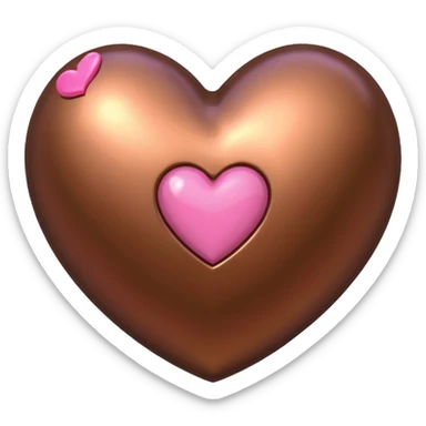 bronze heart with one pink mini heart inside of it  sticker