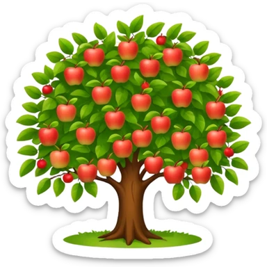 summer tree with apples sticker