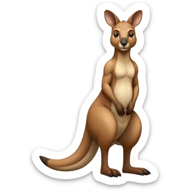 cinematic-kangaroo-realistic-full-body-standing-emoji,-powerful-muscular-frame-balanced-on-strong-hind-legs,-large-tail-resting-lightly-on-the-ground,-short-forearms-held-close-to-chest,-warm-brown-fur-textured-and-detailed,-keen-eyes-scanning-the-horizon-with-curious-alertness,-simplified-yet-realistic-focused-features,-highly-detailed,-glowing-with-a-subtle-natural-radiance sticker