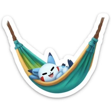 Snorelax the Pokémon is chillin in a hammock  sticker