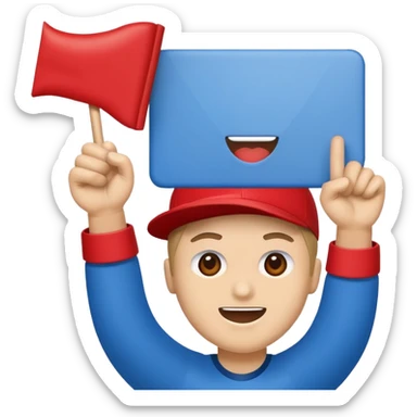 cheering sign sports in blue (#00A3E0) and red (#F9423A) sticker