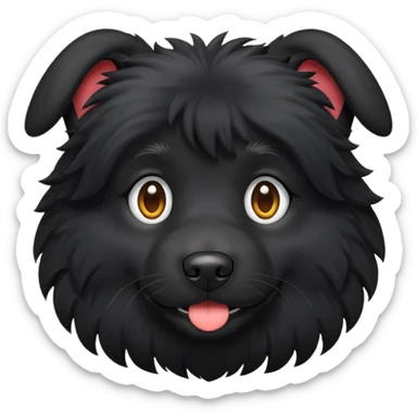 A black ￼ dog ￼ sticker